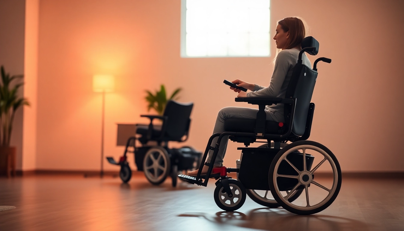 Navigate effortlessly with this stylish power wheelchair featuring ergonomic design and smooth maneuverability.