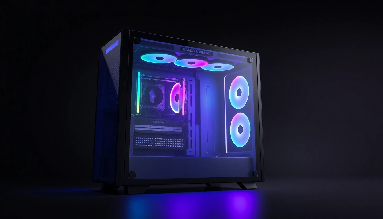 View a premium PC CASE Manufacturer's sleek design featuring tempered glass and RGB lighting.