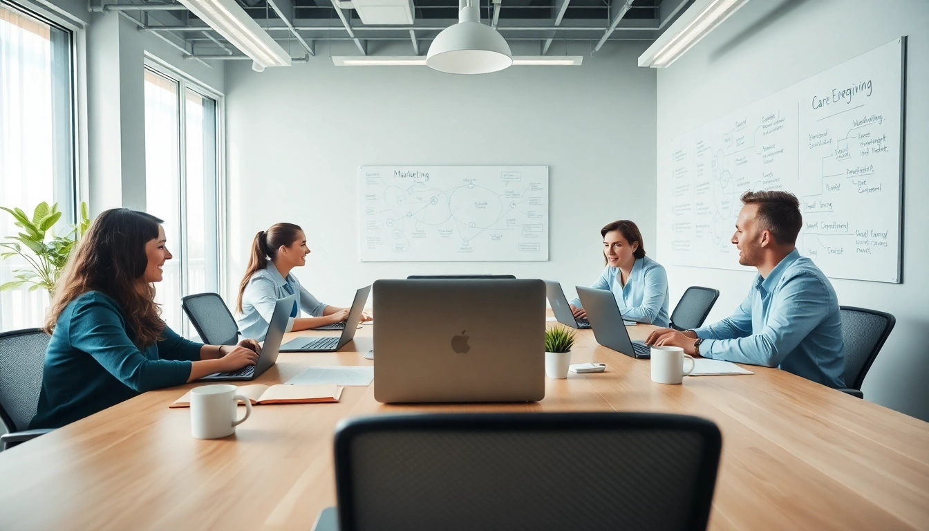 pflegemarketing agentur im Einsatz: Marketing-Team arbeitet an Strategien für Pflege.