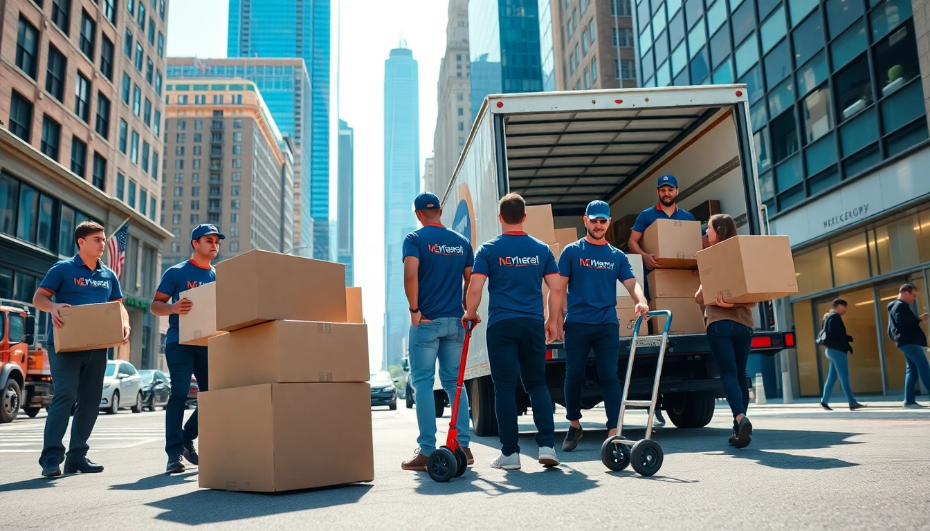 Best movers nyc team loading items efficiently in a busy New York City street.