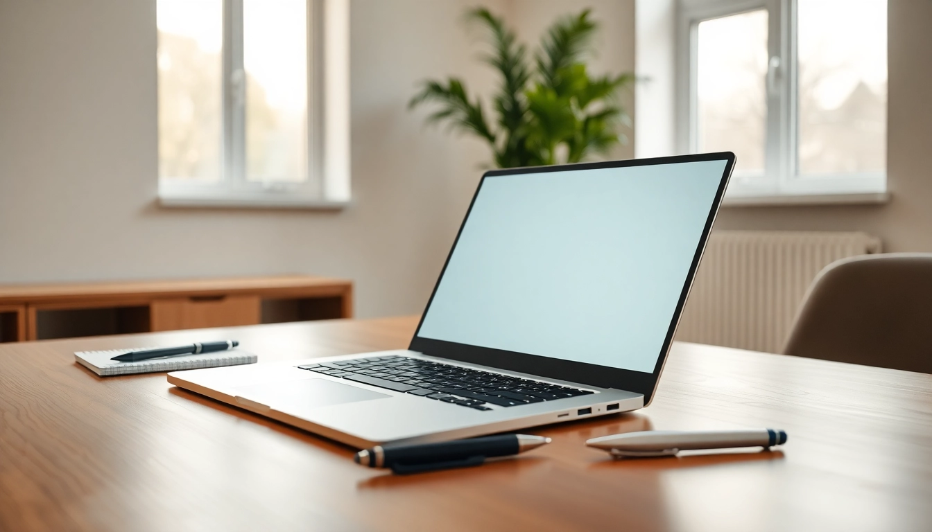 Acer Laptop positioned elegantly on a desk, showcasing its modern design and bright screen.