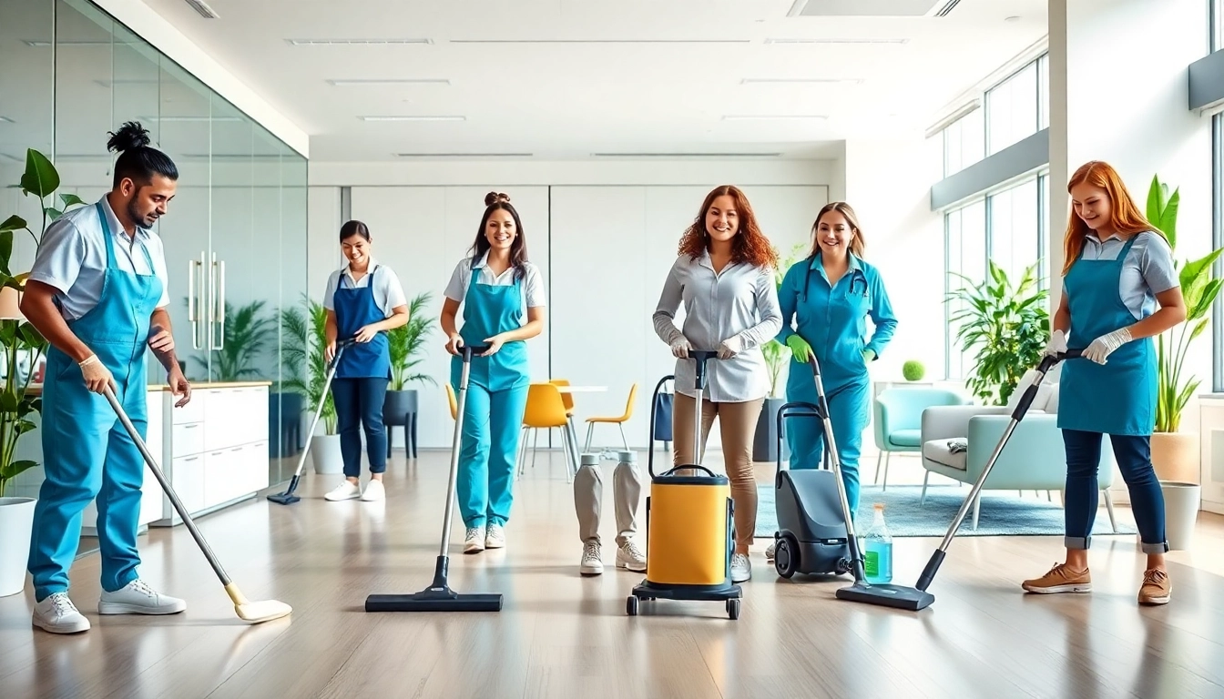office cleaning Melbourne team expertly cleaning a bright, organized workspace