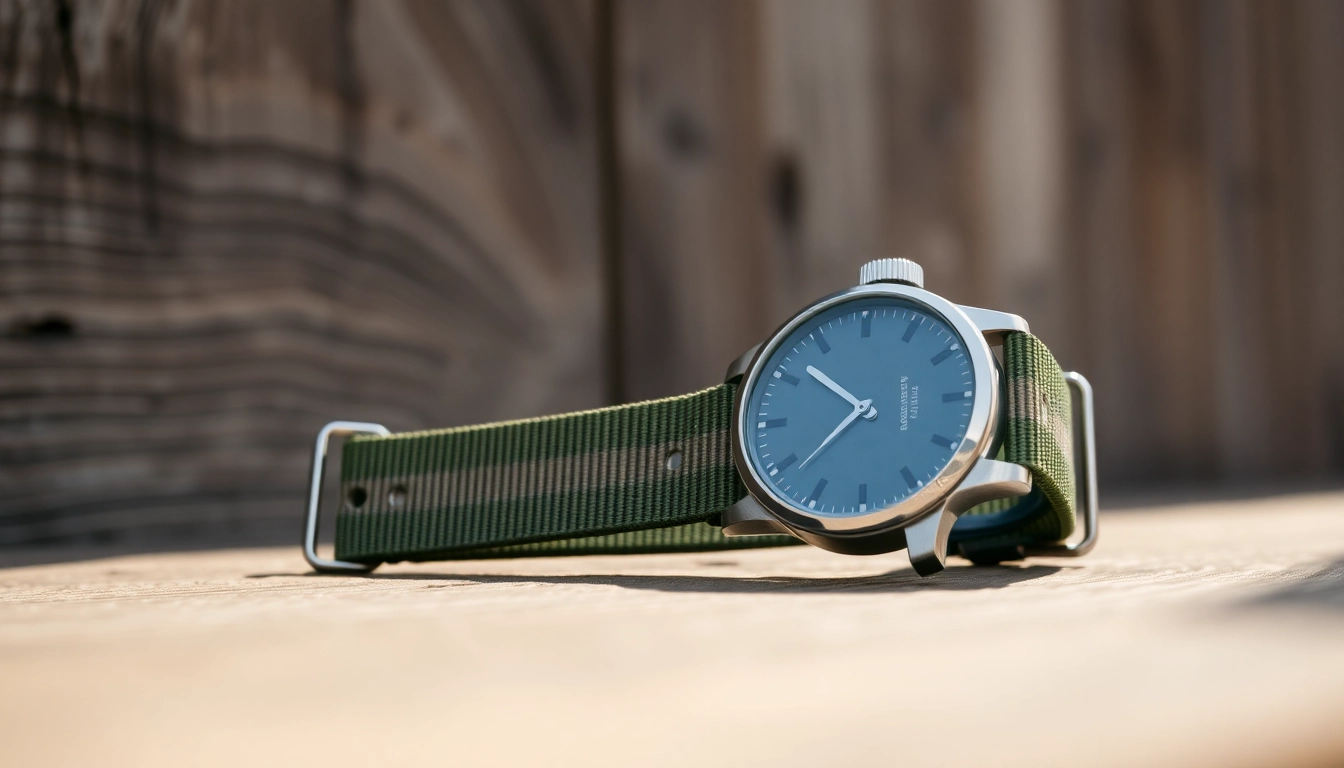NATO watch strap UK showcased with a vintage watch, highlighting its unique texture and style.