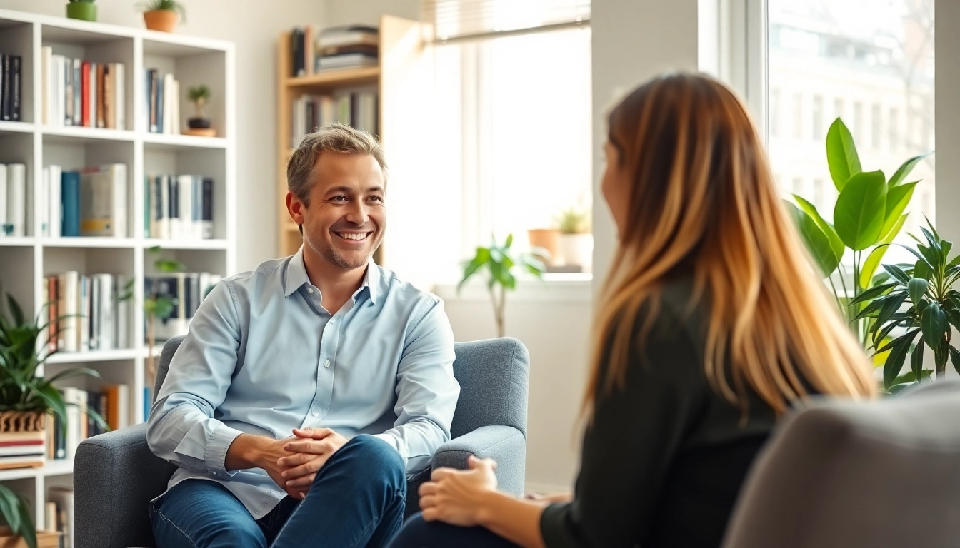 Engaging scene of an attachment theory coach supporting a client towards emotional healing.