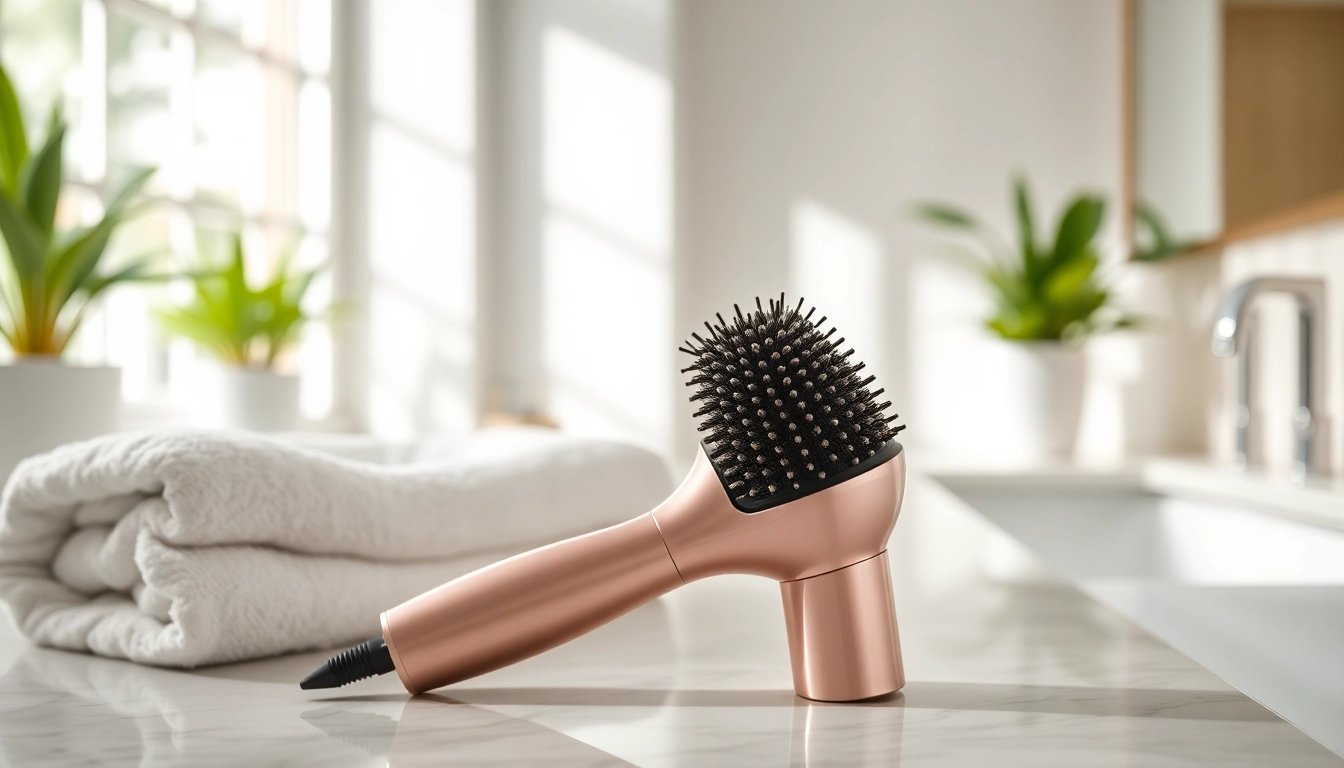 Using a Blow Dryer Brush on vibrant hair for a smooth and stylish finish
