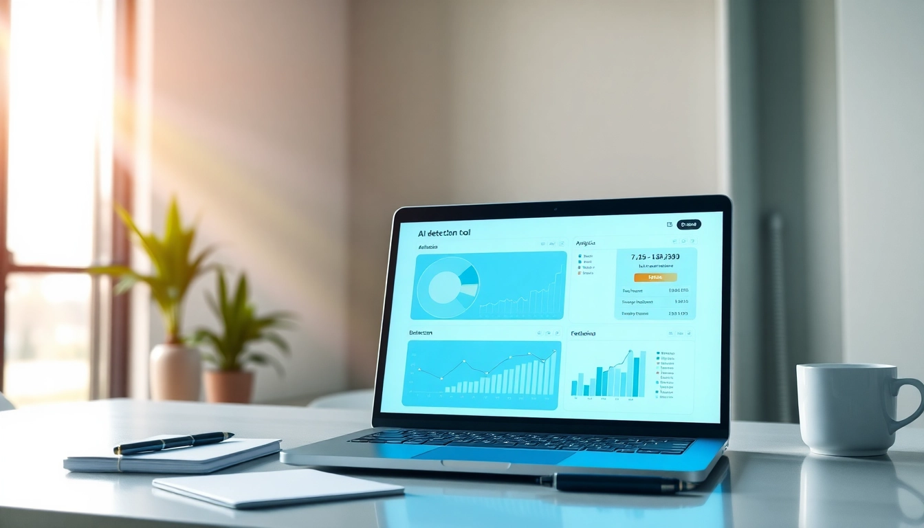 Engage with advanced ai detection tool interface amid modern workspace for accurate content analysis.