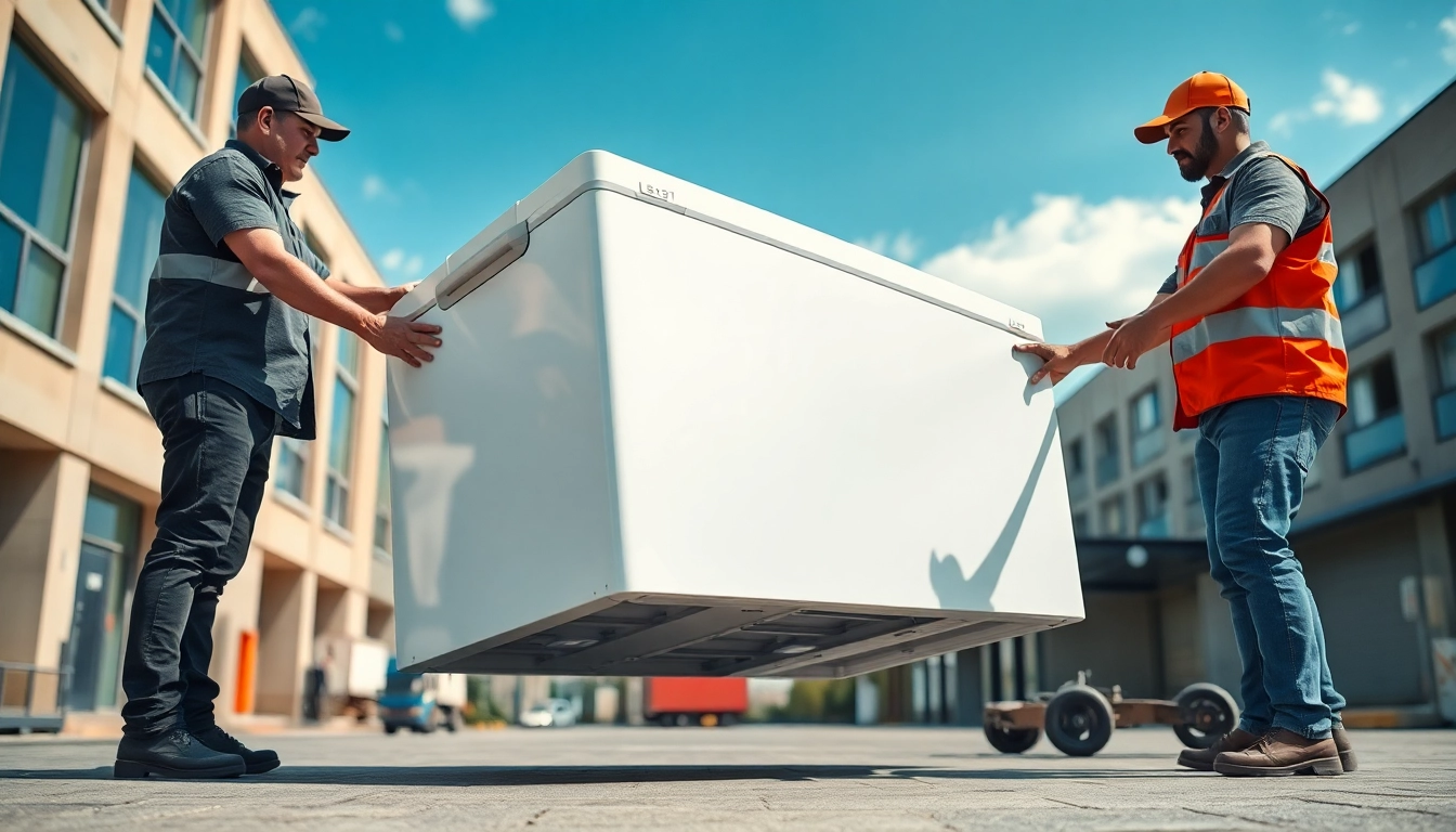 Efficient freezer collection, removal, and disposal by professionals in an urban setting.