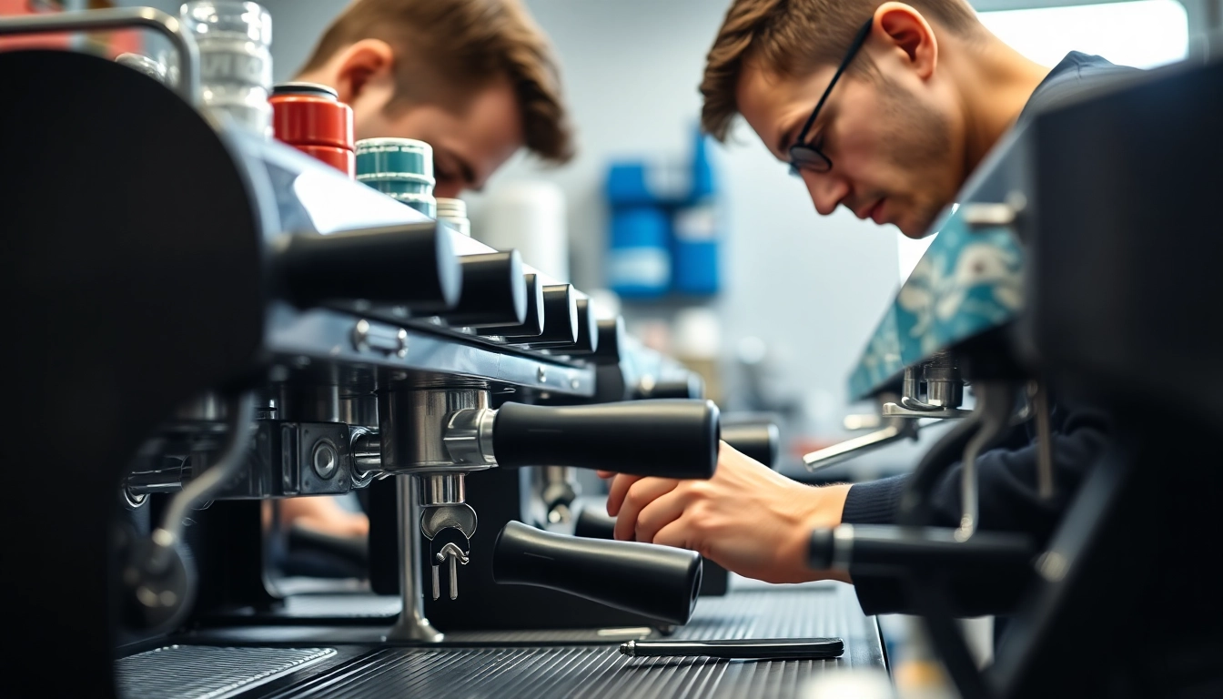 Cimbali tamiri performed by an expert technician serving espresso machines