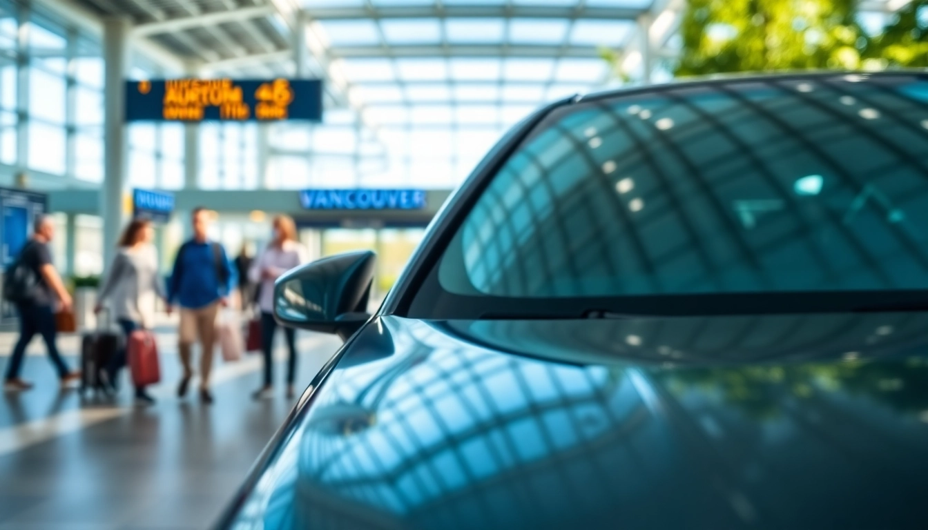 Experience car service Vancouver airport in a luxurious vehicle at the airport terminal.