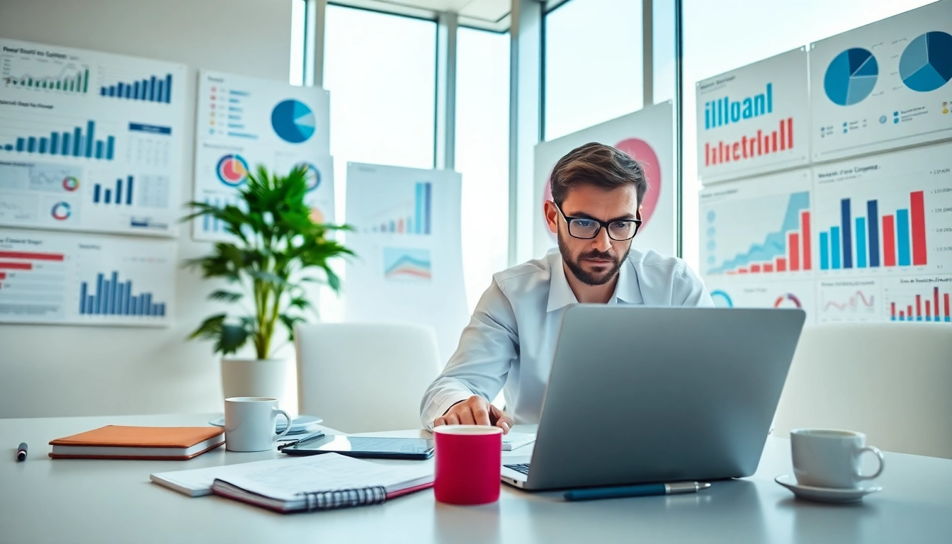 Visualize how to find competitor customer list using business analysis tools in an office setting.
