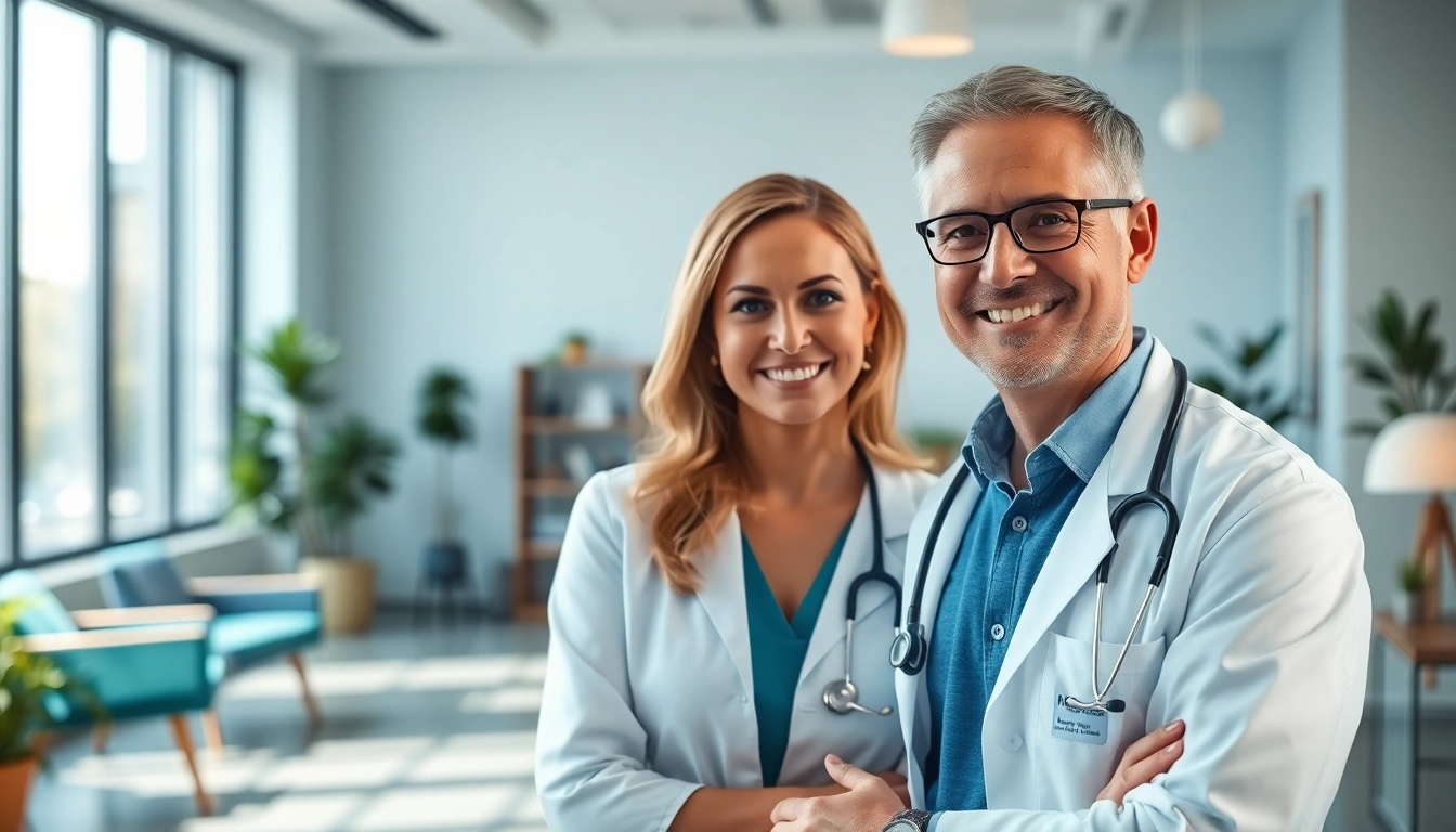 Engaging scene of concierge medicine las vegas with a doctor consulting a patient in a modern clinic.