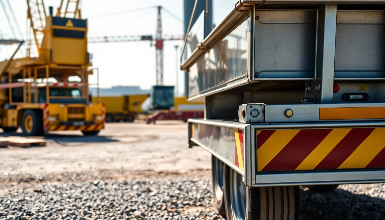 Hydraulic dump trailers for sale showcasing durability and strength in a construction environment.