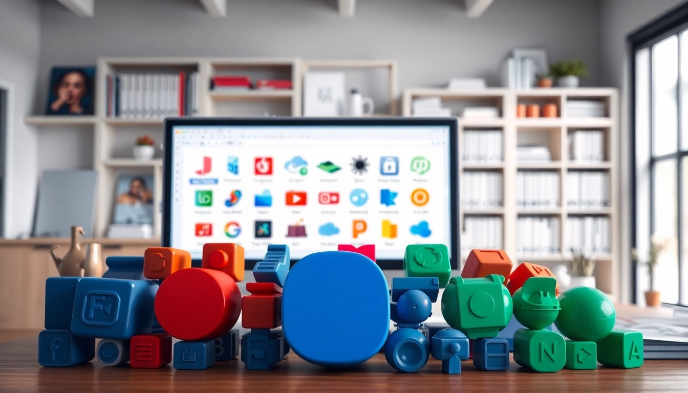 Showcase of diverse Icons in a modern workspace setting highlighting creativity.